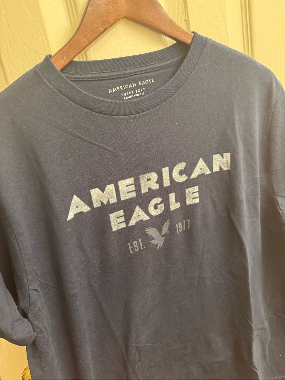 American Eagle Outfitters Super Soft Navy Short-Sleeve Logo Tee